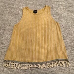W5 Yellow Striped Tank with Tassel Hem